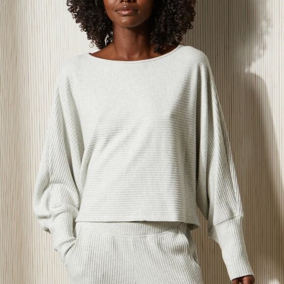 NWT Velvet by Graham & Spencer Pepper Lux Rib Dolman Sleeve Top Grey Plus 1X - Picture 2 of 9